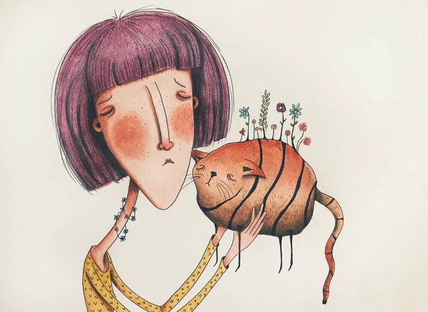 Автора зовут Feme Muntz и кликнув по её имени вы перейдёте на сайт художницы, где можно познакомиться с большим количеством её работ Художница очень любит рисовать девушек, немного цветы и